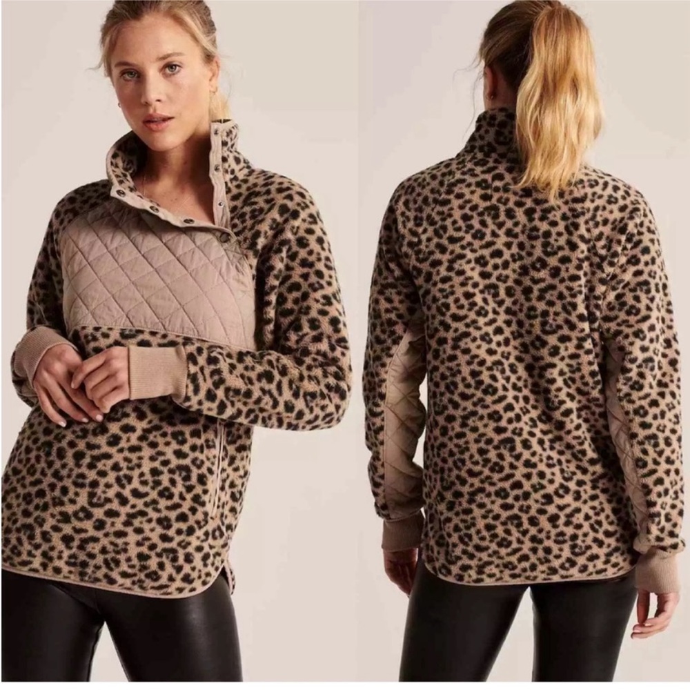 Abercrombie Leopard Fleece Pullover